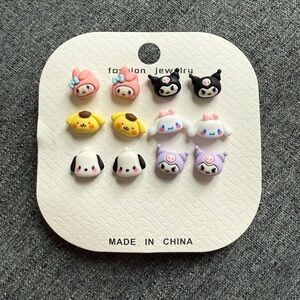 Girls or Womens Set of Hello Kitty Character Earrings